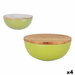 Bol Percutti Legno percutti Vert Bambou Avec couvercle (4 Unités)