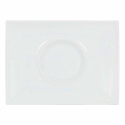 Assiette plate Inde Gourmet Porcelaine Blanc 29,5 x 22 x 3 cm (6 Unités)