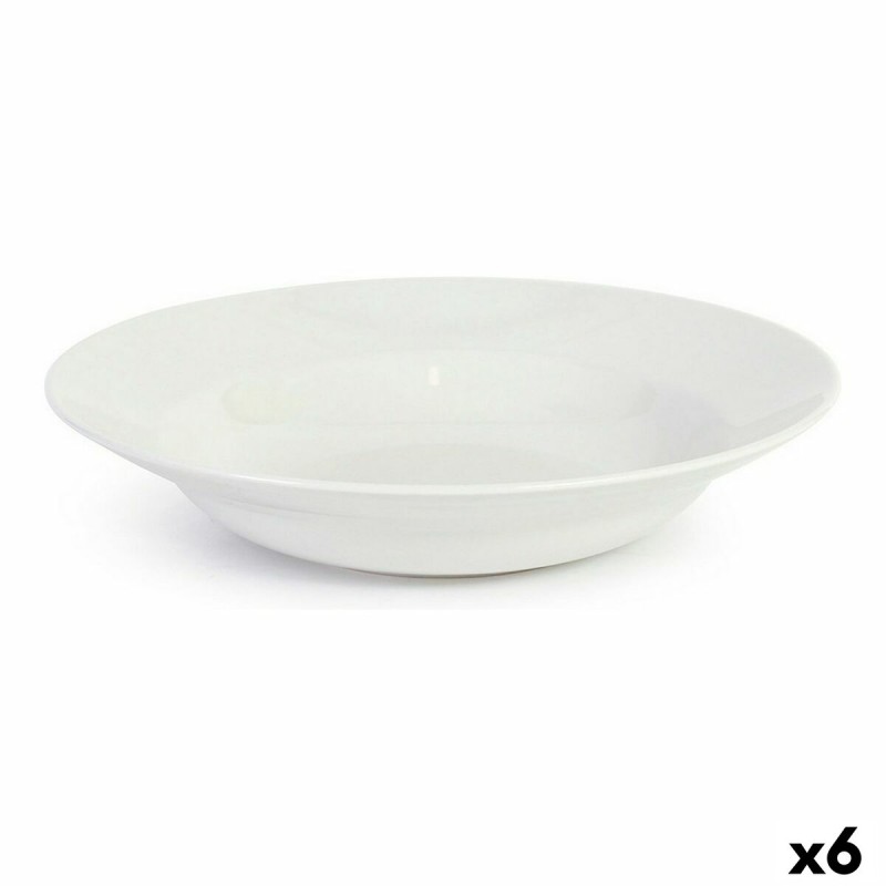 Pasta Dish La Mediterránea Bari Stoneware White (6 Units)