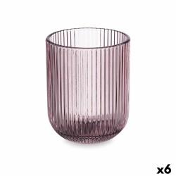 Vaso Rayas Rosa Cristal 270 ml (6 Unidades)