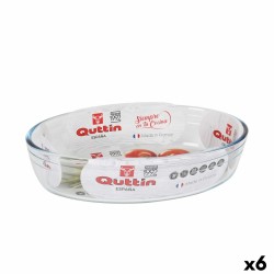 Fuente para Horno Quttin   Vidrio Ovalado 1,8 L 26,2 x 17,8 x 6,1 cm (6 Unidades)