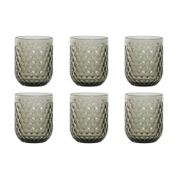 Set de Vasos Home ESPRIT Gris Cristal 240 ml (6 Unidades)