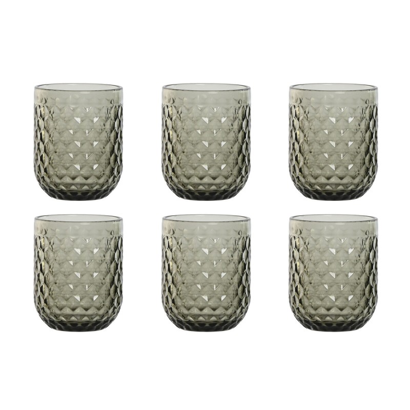 Set de Vasos Home ESPRIT Gris Cristal 240 ml (6 Unidades)