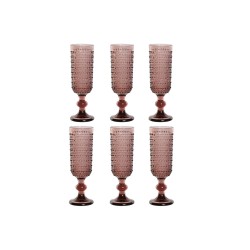 Set de Copas Home ESPRIT Rosa Cristal 150 ml (6 Unidades)