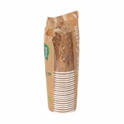 Set of glasses Algon Disposable Cardboard kraft paper 20 Pieces 220 ml (20 Units)