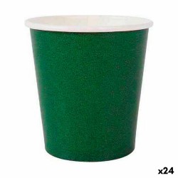 Set of glasses Algon Disposable Cardboard Green 20 Pieces 120 ml (24 Units)