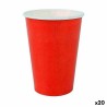 Set de Vasos Algon Desechables Cartón Rojo 20 Piezas 220 ml (20 Unidades)