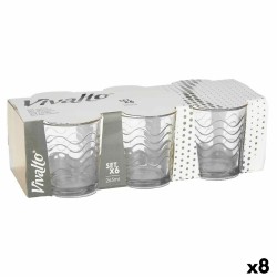 Set of glasses Waves Transparent Glass 265 ml (8 Units)