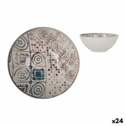 Bol La Mediterránea Grecia Porcelaine Bleu Marron Ø 16 x 7 cm (24 Unités)