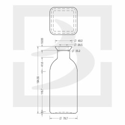 Botella de Cristal La Mediterránea Medi Tapón 725 ml (12 Unidades)