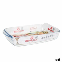 Fuente para Horno Quttin   Transparente Vidrio Rectangular 4,2 L 38,8 x 23,9 x 6,6 cm (6 Unidades)