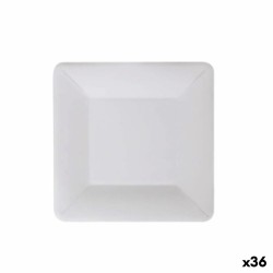 Set de Platos Algon Desechables Blanco Cartón Cuadrado 18 cm (36 Unidades)