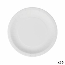 Set de Platos Algon Desechables Blanco Cartón 20 cm (36 Unidades)