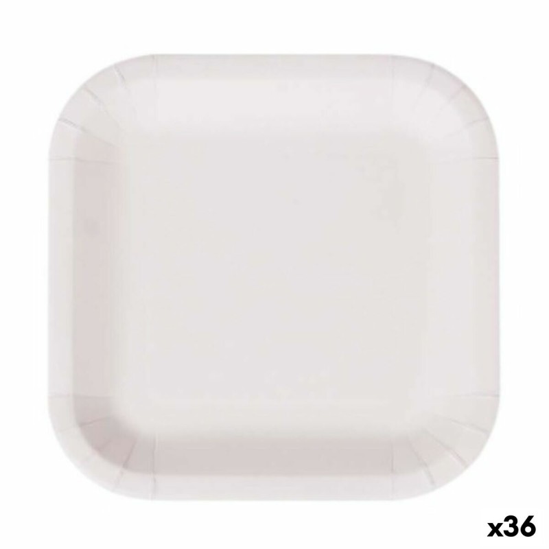 Set de Platos Algon Desechables Blanco Cartón 26 cm (36 Unidades)