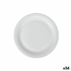 Set de Platos Algon Desechables Blanco Cartón 18 cm (36 Unidades)