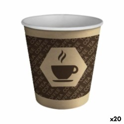 Set of glasses Algon Cardboard Disposable Coffee 20 Units (100 Pieces)