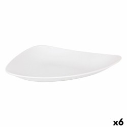 Assiette plate Inde Vedone Porcelaine Blanc 31 x 25 x 4 cm (6 Unités)