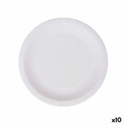 Set de Platos Algon Desechables Blanco Cartón 20 cm (10 Unidades)