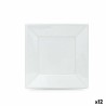 Set de platos reutilizables Algon Blanco Plástico 23 x 23 x 2 cm (24 Unidades)