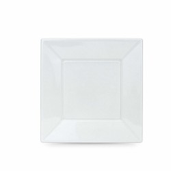 Lot d'assiettes réutilisables Algon Blanc Plastique 23 x 23 x 2 cm (24 Unités)