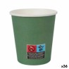 Set de Vasos Algon Cartón Desechables 200 ml Verde 36 Unidades (24 Piezas)