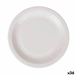 Set de Platos Algon Desechables Blanco Cartón 28 cm (36 Unidades)