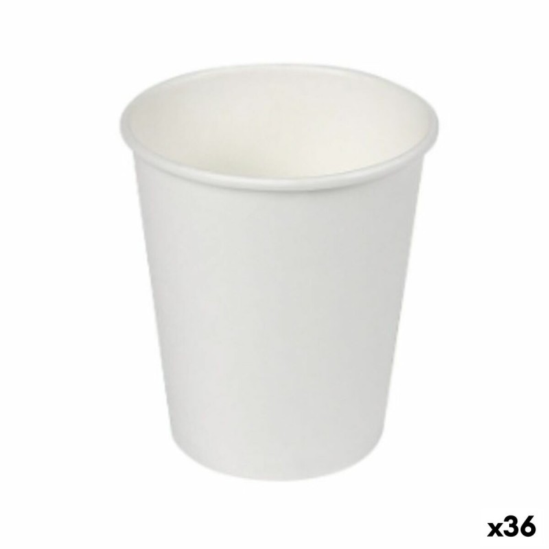 Set de Verres Algon Carton Produits à usage unique Blanc 36 Unités (50 Pièces)