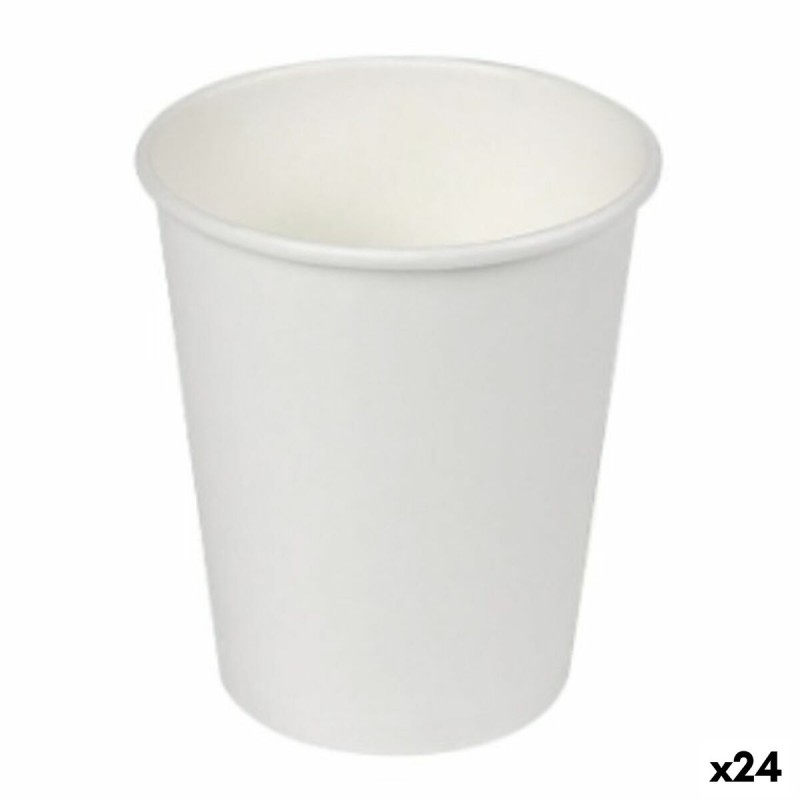 Set de Verres Algon Carton Produits à usage unique Blanc 24 Unités (50 Pièces)