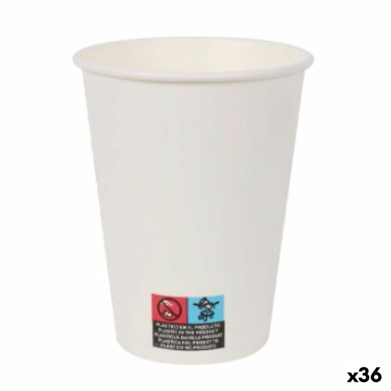 Set de Verres Algon Carton Produits à usage unique Blanc 36 Unités (12 Pièces)