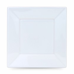 Lot d'assiettes réutilisables Algon Carré Blanc Plastique 23 x 23 x 2 cm (24 Unités)