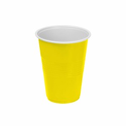 Set of reusable glasses Algon Yellow 24 Units 250 ml (25 Pieces)