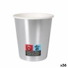 Set de Verres Algon Carton Produits à usage unique Argenté 36 Unités 200 ml (10 Pièces)