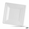 Service de vaisselle Algon Produits à usage unique Blanc Canne à sucre Carré 20 cm (24 Unités)