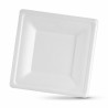 Set de Platos Algon Desechables Blanco Caña de Azúcar Cuadrado 20 cm (24 Unidades)