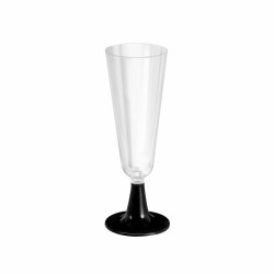 Verres à champagne réutilisables Algon Noir 6 Unités 150 ml (50 Pièces)