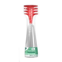 Verres à champagne réutilisables Algon Rouge 24 Unités 150 ml (4 Pièces)