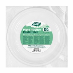 Lot d'assiettes réutilisables Algon Rond Blanc Plastique 20,5 x 3 cm (6 Unités)