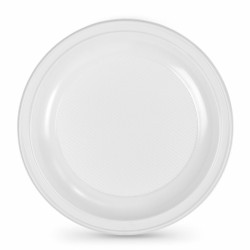 Lot d'assiettes réutilisables Algon Rond Blanc Plastique 25 x 25 x 2,5 cm (6 Unités)