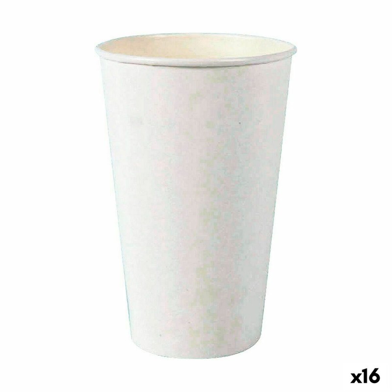 Set de Verres Algon Produits à usage unique Carton Blanc 6 Pièces 450 ml (16 Unités)