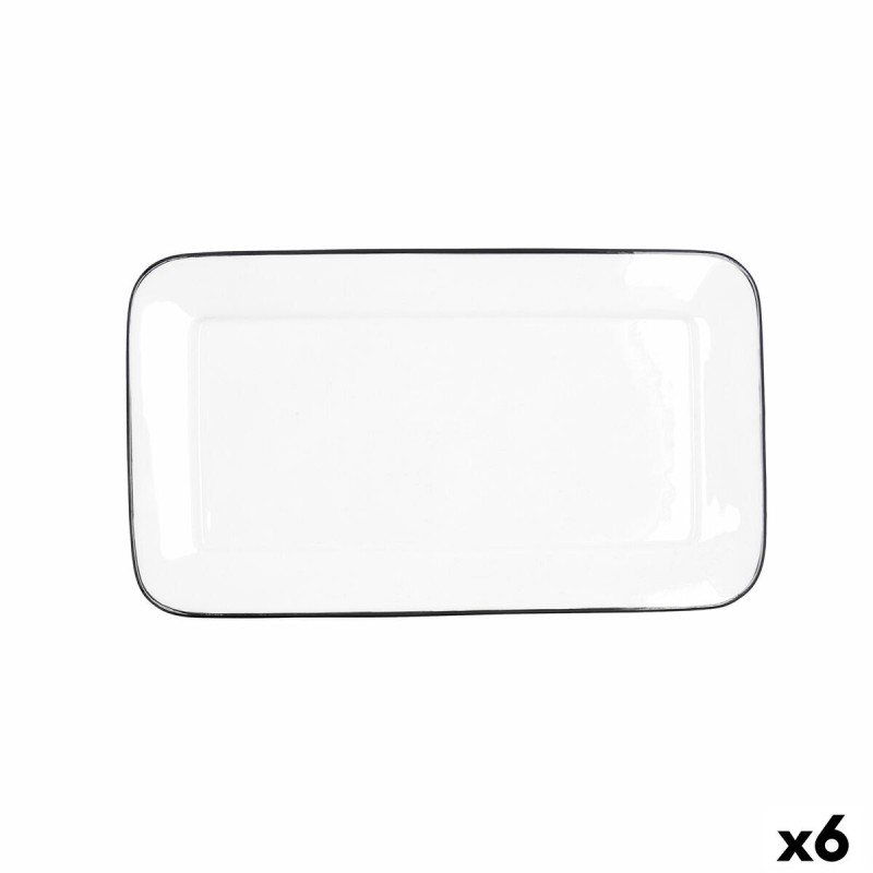 Bandeja de Aperitivos Quid Gastro Blanco Cerámica 31 x 18 cm (6 Unidades)