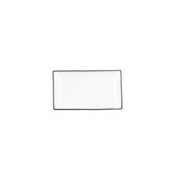 Plateau apéritif Quid Gastro Blanc Noir Céramique 16,5 x 9,5 x 2 cm (12 Unités)