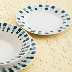 Assiette creuse Quid Simetric Bleu Céramique 20 cm (12 Unités)