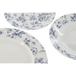 Set de Vajilla Home ESPRIT Azul Beige Porcelana 18 Piezas 27 x 27 x 2 cm