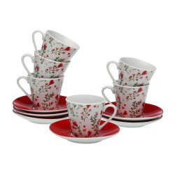 Juego de Tazas de Café Versa Corazones 6 Unidades Porcelana