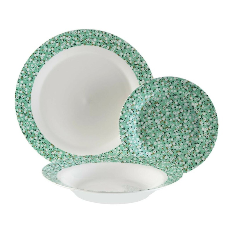 Service de Vaisselle Versa Bellis Fleurs 18 Pièces Porcelaine