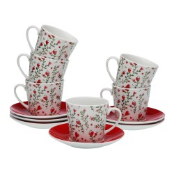 Juego de Tazas de Café Versa Bicicleta 6 Unidades Porcelana