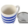 Taza con Filtro para Infusiones Home ESPRIT Azul Rojo Acero Inoxidable Porcelana 380 ml (4 Unidades)