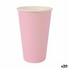 Set de Vasos Algon Desechables Cartón Rosa 10 Piezas 330 ml (20 Unidades)