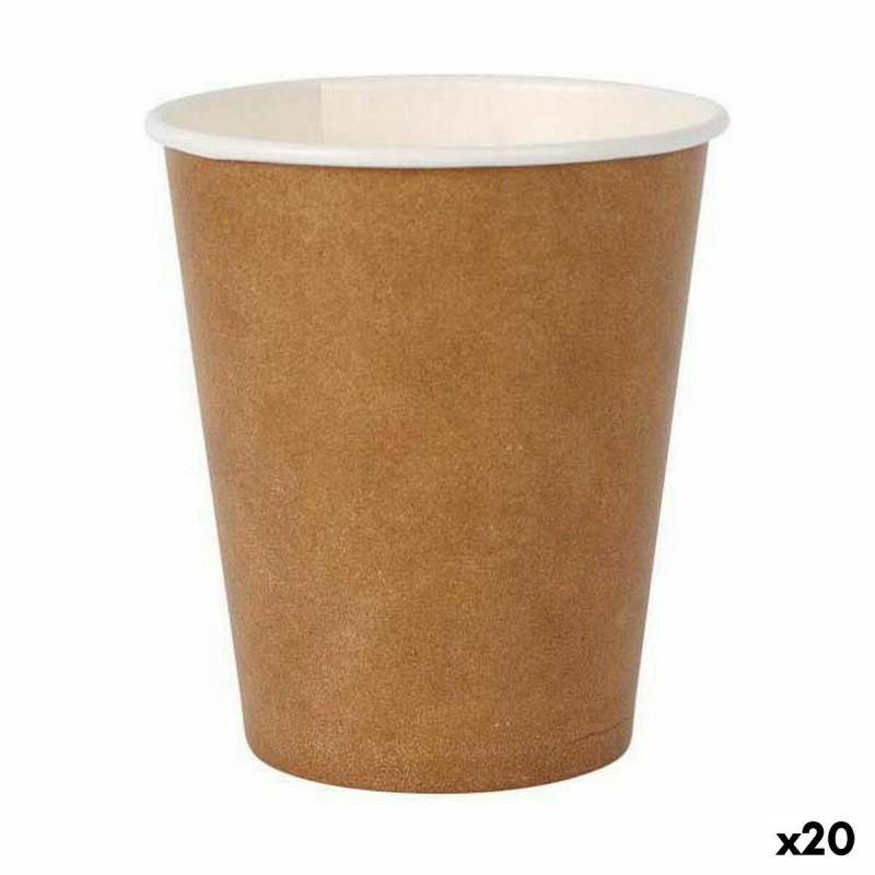 Set de Verres Algon Produits à usage unique papier kraft 12 Pièces 250 ml (20 Unités)