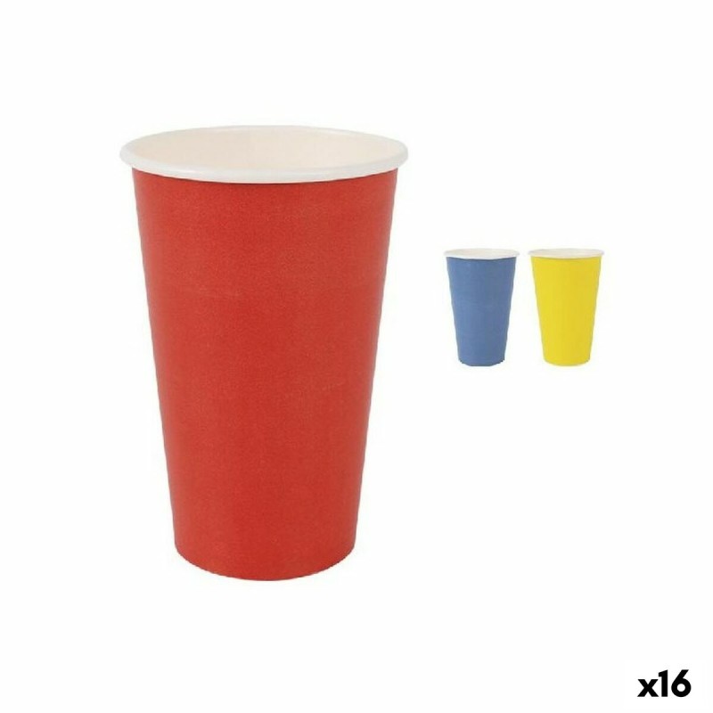 Set de Verres Algon Produits à usage unique Carton Multicouleur 10 Pièces 450 ml (16 Unités)